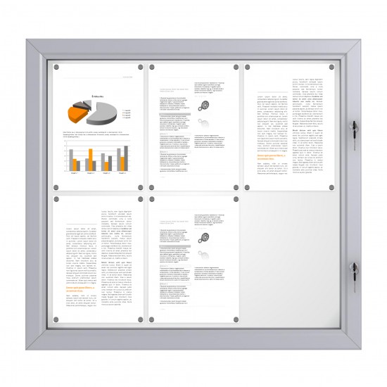 Notice Board &ndash; Magnetic 6 x DIN A4
