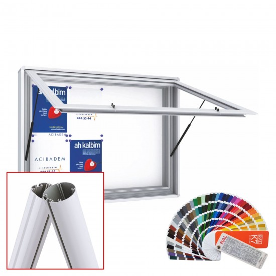 SUPER MAXI Free Standing RAL Noticeboard with Baseplate - Magnetic 18 x DIN A4