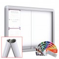 MAXI Sliding Doors Free Standing RAL Noticeboard with Baseplate - Magnetic