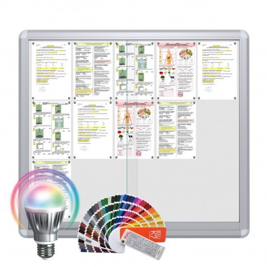 LED-RAL MAXI Sliding Notice Board &ndash; Magnetic 15 x DIN A4