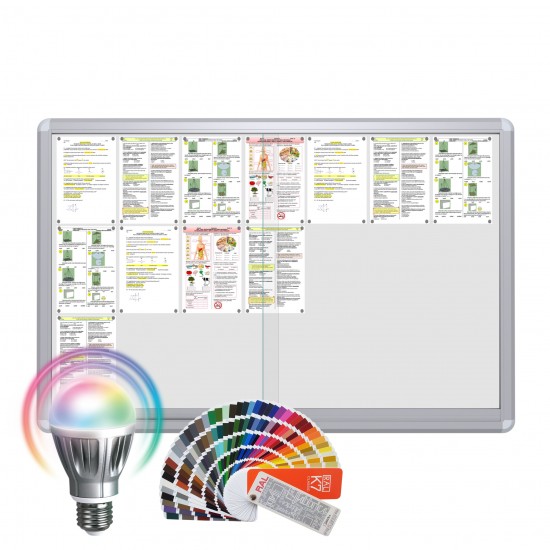 LED-RAL MAXI Sliding Notice Board &ndash; Magnetic 21 x DIN A4