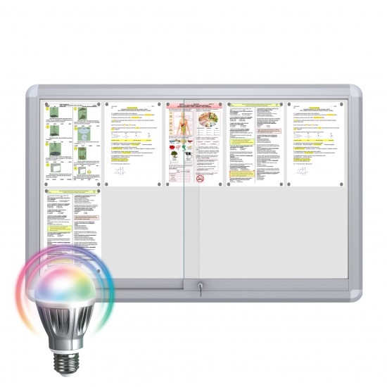 LED MAXI Sliding Notice Board &ndash; Magnetic 10 x DIN A4
