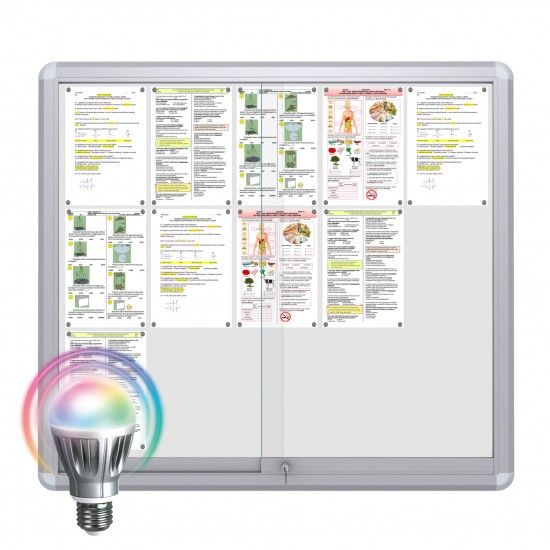 LED MAXI Sliding Notice Board &ndash; Magnetic 15 x DIN A4