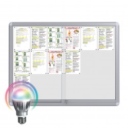 LED MAXI Sliding Notice Board &ndash; Magnetic 18 x DIN A4