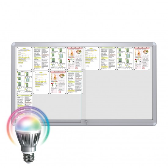 LED MAXI Sliding Notice Board &ndash; Magnetic 24 x DIN A4