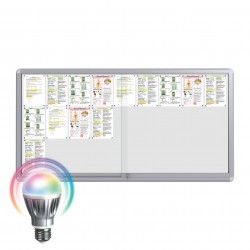 LED MAXI Sliding Notice Board &ndash; Magnetic 27 x DIN A4