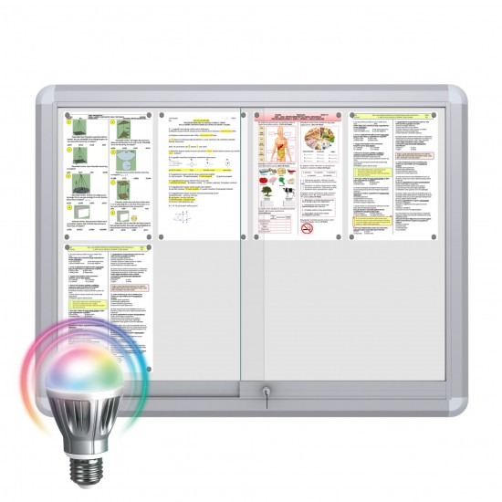 LED MAXI Sliding Notice Board &ndash; Magnetic 8 x DIN A4