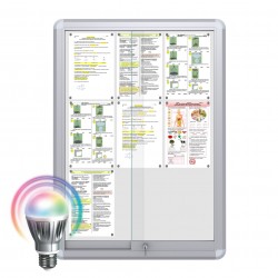 LED MAXI Sliding Notice Board &ndash; Magnetic 9 x DIN A4