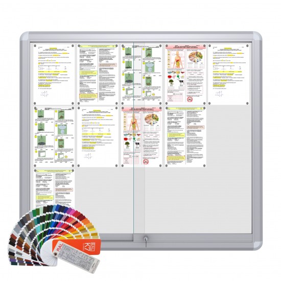 RAL MAXI Sliding Notice Board &ndash; Magnetic 15 x DIN A4