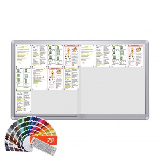 RAL MAXI Sliding Notice Board &ndash; Magnetic 24 x DIN A4