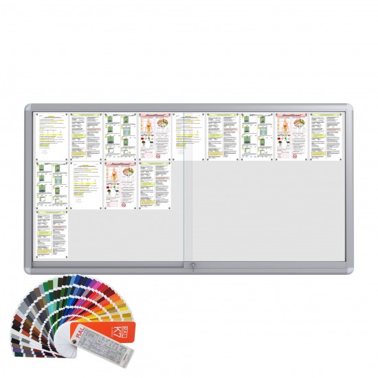 RAL MAXI Sliding Notice Board &ndash; Magnetic 27 x DIN A4
