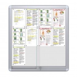 MAXI Sliding Notice Board &ndash; Magnetic 12 x DIN A4