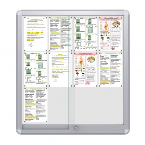 MAXI Sliding Notice Board &ndash; Magnetic 12 x DIN A4