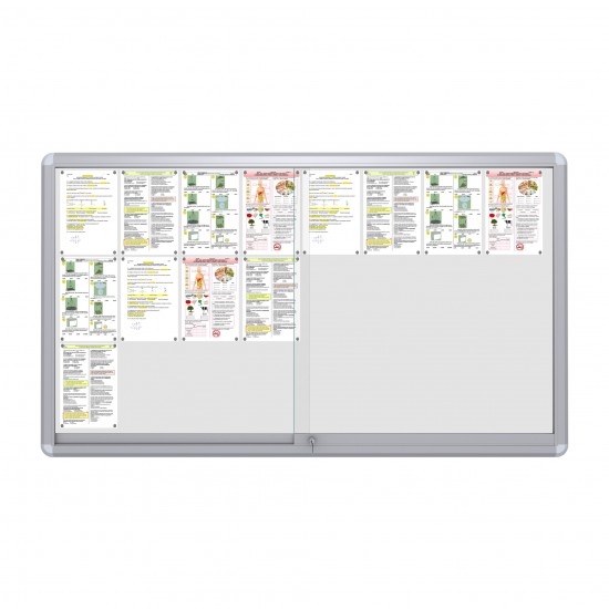 MAXI Sliding Notice Board &ndash; Magnetic 24 x DIN A4