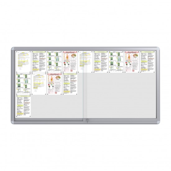 MAXI Sliding Notice Board &ndash; Magnetic 27 x DIN A4