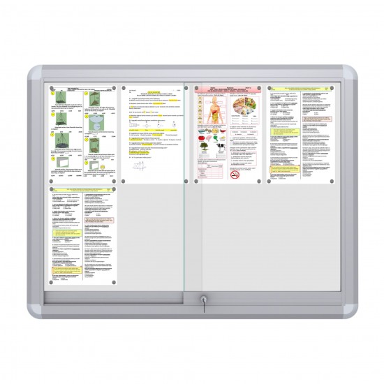 MAXI Sliding Notice Board &ndash; Magnetic 8 x DIN A4