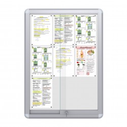 MAXI Sliding Notice Board &ndash; Magnetic 9 x DIN A4