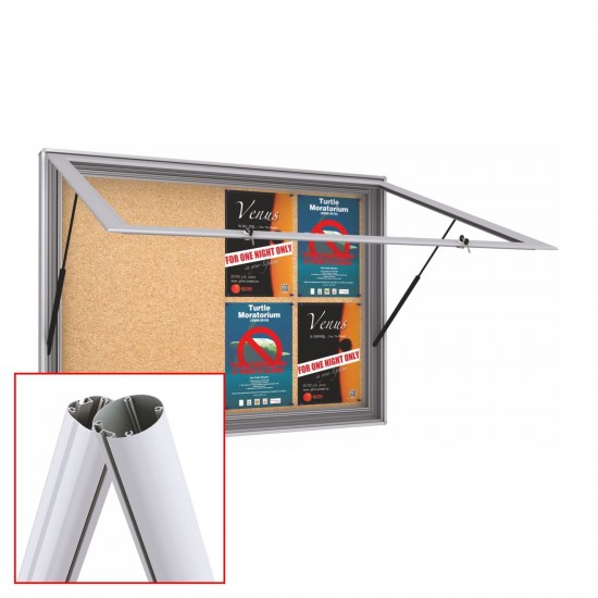 MIDI Free Standing Noticeboard with Baseplate - Cork 10 x DIN A4