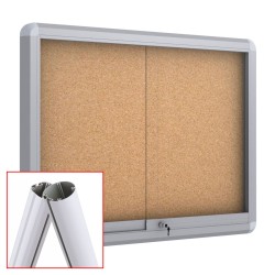 MAXI Sliding Free Standing Noticeboard - Cork 8 x DIN A4